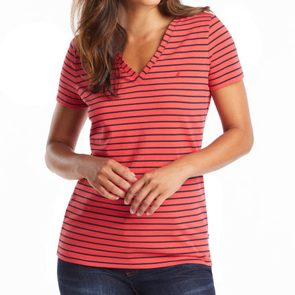 Nautica Women's Easy Comfort V-Neck Striped Supers