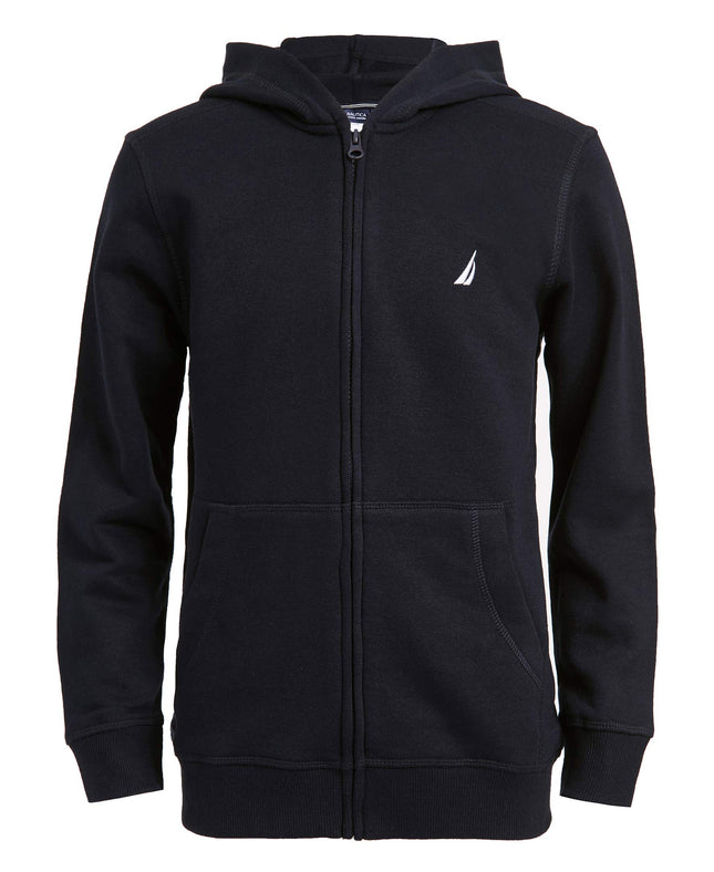 Nautica Boys' Zip Up Hoodie Sweatshirt, Signature 