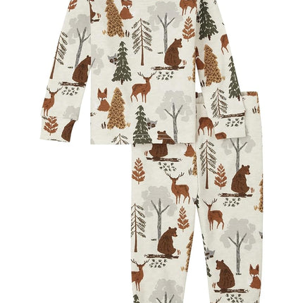 The Children's Place Baby 2 Pc Family Matching Pajamas Sets, Snug Fit 100% Cotton, Big Kid, Toddler, Woodland, 2 Years