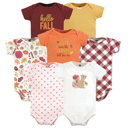 Hudson Baby Baby Cotton Bodysuits, Fall Squirrel, 