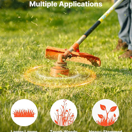 VEVOR 0.095 in 1280 ft String Trimmer Line, Orange Heavy Duty Weed Eater String, Premium Nylon Universal Replacement Trimmer Line Spool with Twisted Design, Suitable for Professional & Homeowner Use