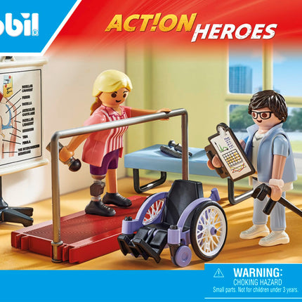 Playmobil 71617 Action Heroes: Orthopedics, caring treatment of patients, made from over 80% recycled and bio-based materials, detailed play sets suitable for children ages 4+