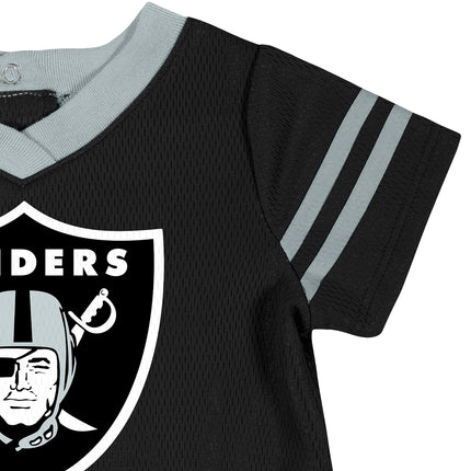 Gerber NFL Oakland Raiders Conjunto de vestido de fútbol de 2 piezas para bebé niña, negro, 3-6 meses