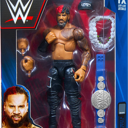Figura de acción Mattel WWE Jimmy USO Top Picks Elite Collection, con articulación y detalles realistas, accesorios intercambiables, 15 cm (HKN56)