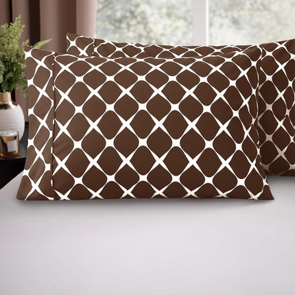 Elegant Comfort Luxury Ultra-Soft 2-Piece Pillowcase Set - 1500 Premium Hotel Quality Microfiber Double Brushed - Wrinkle Resistant, King Size, Bloomingdale Chocolate Brown