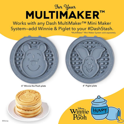 Disney | DASH Removable Ceramic Waffle Plates 2-Pack for the MultiMaker® Mini Maker System (Winnie & Piglet)