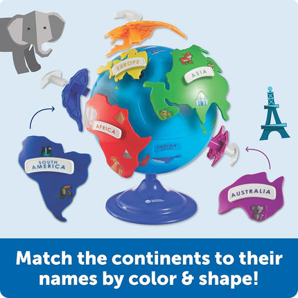 Learning Resources Puzzle Globe Educational & Interactive Learning Map World Globe Kids Spinning Globe STEM Gifts 3 4 5 6 7 Year Old Kids Boys & Girls