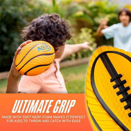 Nerf Kids Spiral Grip Mini Soft Foam Football - 8.5"