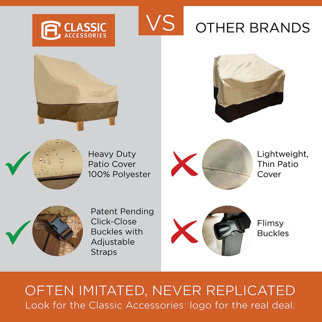 Classic Accessories 55-882-011501-RT Veranda Patio V-Shaped Sectional Sofa Cover, V-Shaped, Pebble/Bark/Earth
