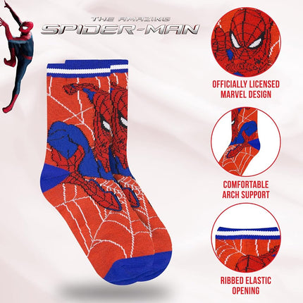 Calcetines de Spiderman para niños, paquete de 10 calcetines decorativos de Spiderman para niños pequeños, increíbles calcetines de Marvel Legends para niños