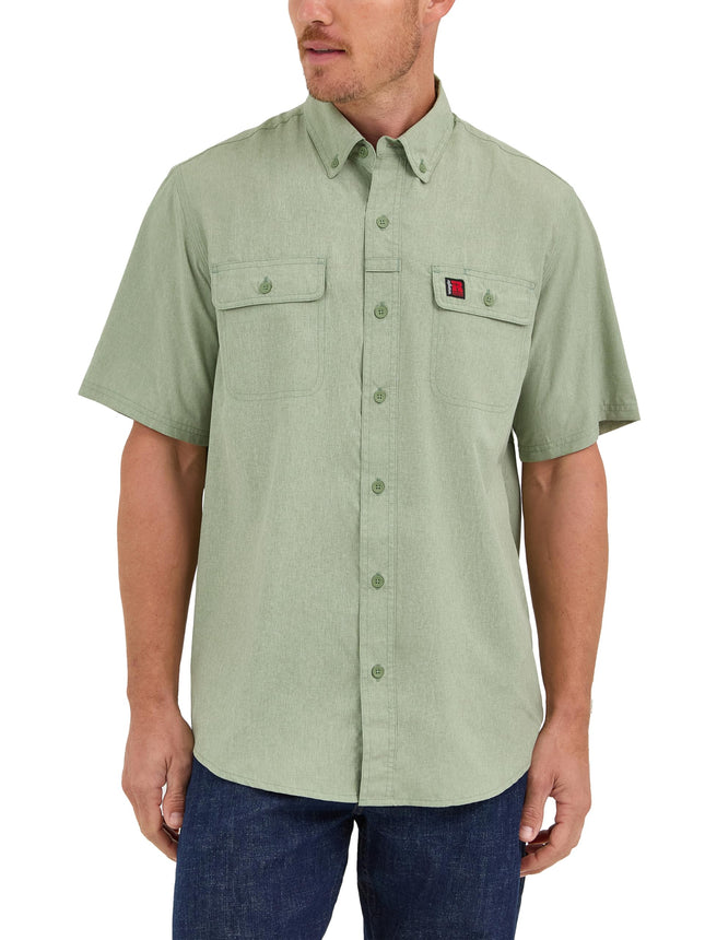 Wrangler Men's Short-Sleeve Vented Button-Down Wor