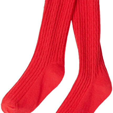 Collants riches en coton Hudson Baby pour filles, tricot torsadé rouge et marine, 0-9 mois