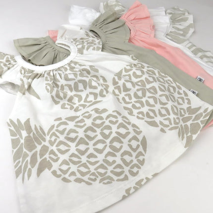 T-shirt à manches courtes unisexe en coton 100 % biologique pour bébés et tout-petits HonestBaby, motif feuille d'ananas ivoire, 6-9 mois