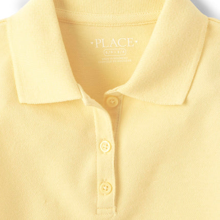 The Children's Place Girls' Multipack Short Sleeve Pique Polos, Pale Sun/Daybreak/Sparkle Pink 3-Pack, X-Small