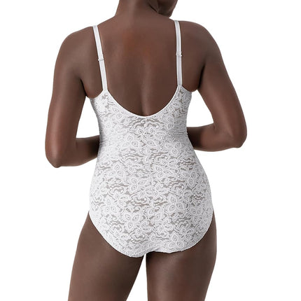 Bali Women's Shapewear Firm Control Lace 'N' Smooth Body Briefer, White, 38C