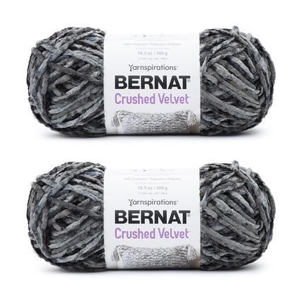 Bernat Crushed Velvet Deep Gray Yarn - 2 Pack of 3