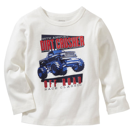 OshKosh Boys "Dirt Crusher Off Road" L/S White Tee
