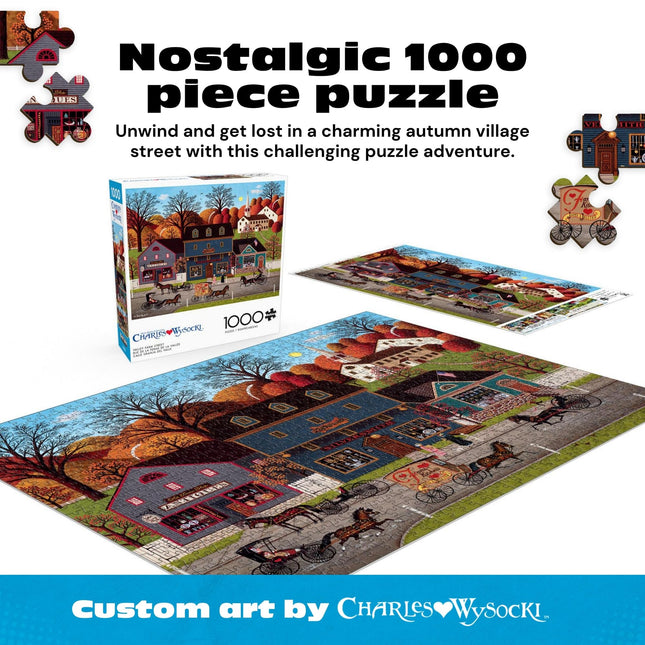 Buffalo Games - Charles Wysocki - Valley Farm Street - 1000 Piece Jigsaw Puzzle for Adults Challenging Puzzle Perfect for Game Nights - Finished Puzzle Size is 26.75 x 19.75