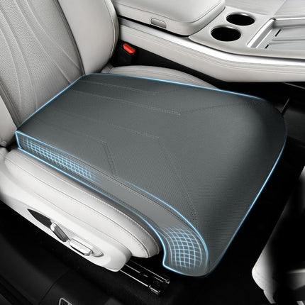 FLORICH Car Seat Extender Leg Extender Support Cushion for Driver Seats Office Chair, Leather Carseat Leg Support for Long Drivers Universal Car Seat Cushion Legs Rest Pads-Grey