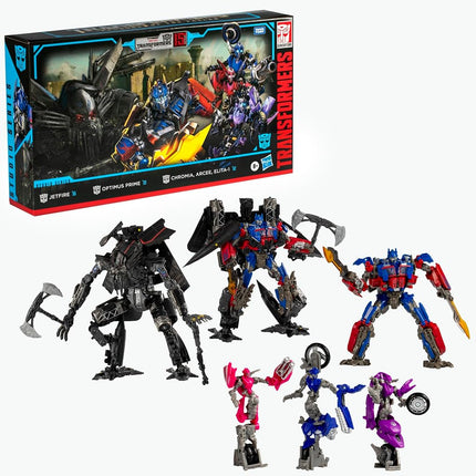 Transformers Toys Studio Series Revenge of The Fallen 15th Anniversary Autobot Multipack, Optimus Prime, Jetfire, Chromia, Elita-1, Arcee, 5 Action Figures, Ages 8+ (Amazon Exclusive)