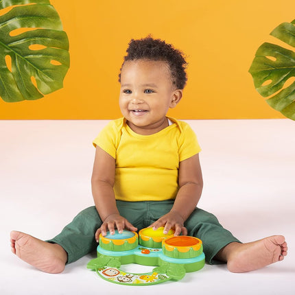 Bright Starts Safari Beats Musical Drum Toy with Lights, Ages 3 months +