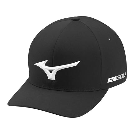 Mizuno Unisex's Tour Delta Fitted Hat, Black, Small-Medium