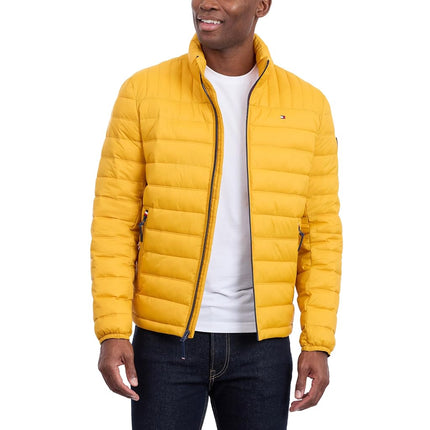 Tommy Hilfiger Men's Lightweight Down Alternative Packable Puffer Jacket Coat, Yellow Gold, 4X