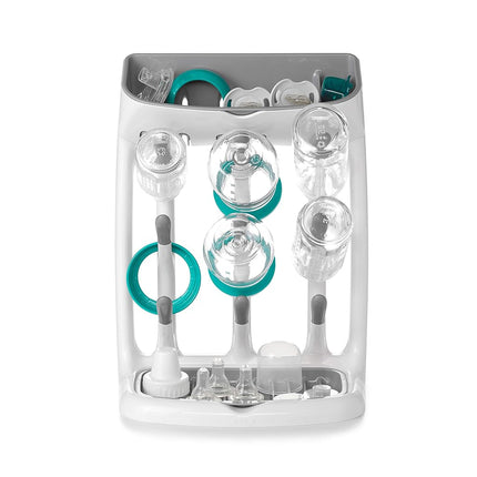 OXO Tot Space-Saving Bottle Drying Rack, Baby Bottle Organizer, Grey