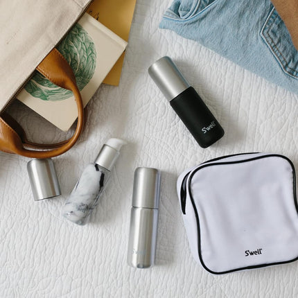 S'well 3.4oz Travel Bottle Set - Includes 3 Lightweight & Recyclable Aluminum Bottles - Leak-Proof Pumps are Suitable for a Range of Liquid Soaps, Lotions, Sanitizers & More - TSA Carry-On Approved