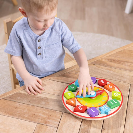 Melissa & Doug Shape Sorting Clock (Developmental Toy, Sturdy Wooden Construction, Develop Time-Telling Skills)