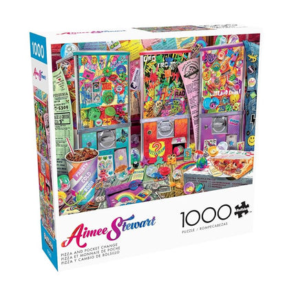 Buffalo Games - Aimee Stewart - Pizza and Pocket Change - 1000 Piece Adult Challenging Jigsaw Puzzle Perfect for Game Nights - Finished Puzzle Size 26.75 x 19.75