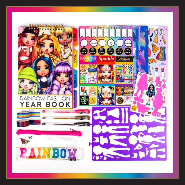 Rainbow High Rainbow Fashion Yearbook, Design Sketchbook, Color & Create Stylish Looks, Ages 6+