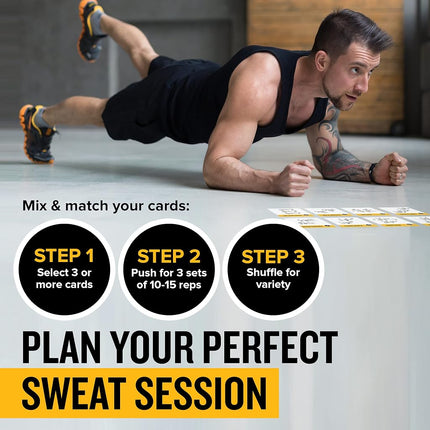 Bodyweight Exercise Cards Home Gym Workout Personal Trainer Fitness Program Guide Tones Core Ab Legs Glutes Chest Bicepts Total Upper Body Workouts