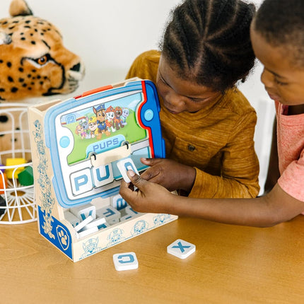 Melissa & Doug PAW Patrol Wooden See & Spell Pup Pad Game | Wooden Toy | Educational Play | Developmental Toy for Kids | 4 and Above | Gift for Boys or Girls