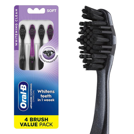 Oral-B Charcoal Toothbrushes, Soft 4ct