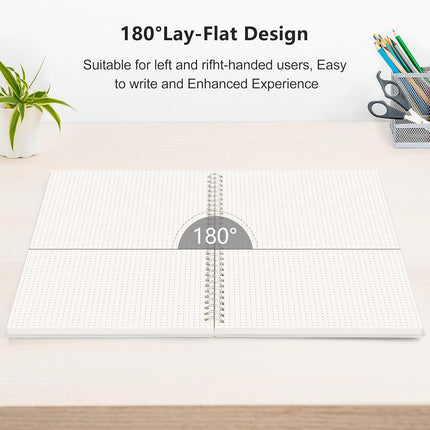 RETTACY Dot Grid Notebook Spiral with Clear Hard Cover B5 2PCS