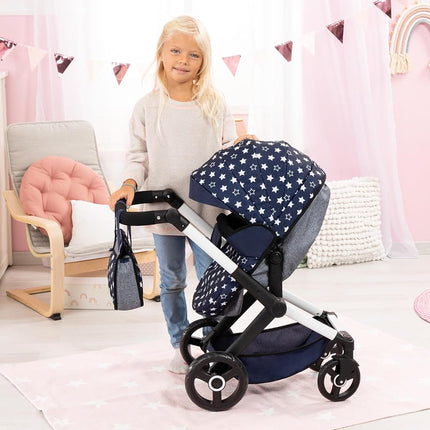 Bayer Baby Dolls Pram XEO, Convertible Doll Pushchair, 46cm Dolls