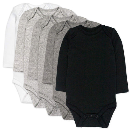 HonestBaby 5-Pack Organic Cotton Long Sleeve Bodys