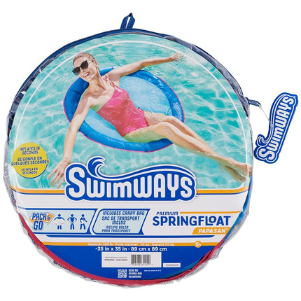 SwimWays Spring Float Premium Papasan Pool Lounger for Swimming Pool, Inflatable Pool Floats Adult with Fast Inflation for Ages 15 & Up