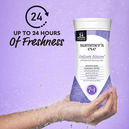 Summer's Eve Cleansing Wash for Sensitive Skin - Gently Cleanses and Freshens - Safe for Everyday Use - pH-Balanced - Doctor Tested - Delicate Blossom Scent - 9 Ounce (Pack of 12)