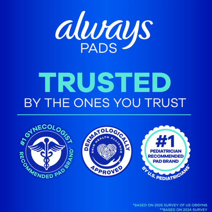 Always Ultra Thin Pads with Wings, Size 2, Long Super, 58 Count