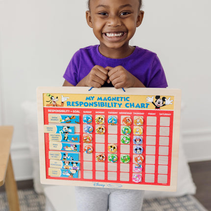 Melissa & Doug Disney Mickey Mouse Clubhouse My Magnetic Responsibility Chart - Toddler Routine, Kids Reward Board, Reward Chart for Toddlers and Kids Ages 3+