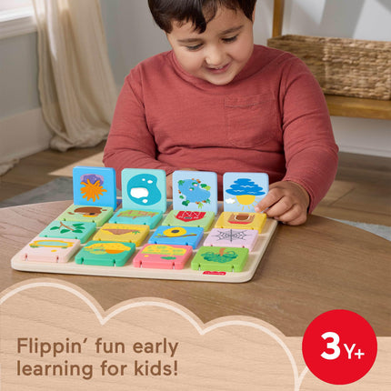 Fisher-Price Juguete de Preescolar de Madera Tablero Lift & Reveal, Actividad de Aprendizaje Temprano para el Juego de Desarrollo de Habilidades Motrices Finas Niños de 3+ Años
