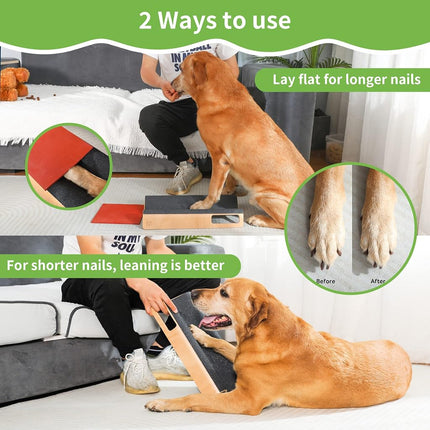 LovIntry M-Shaped Dog Scratch Pad for Nails with Treat Box, Dog Nail Scratch Board for Large Dogs, Dog Nail File Toy and Shorten Dog’s Side Nail Easier (with Treat Box, L)