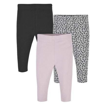 Gerber Baby Girls' Toddler Multi-Pack Premium Pants Leggings, Cheetah, 0-3 Months