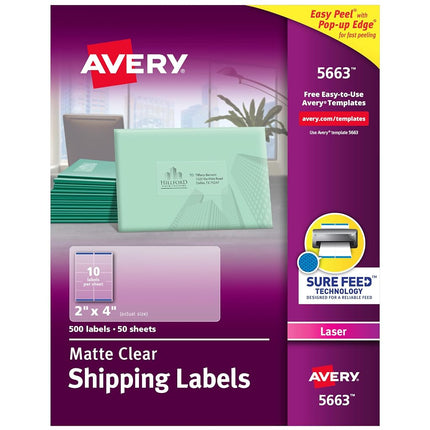 Avery Printable Shipping Labels with Sure Feed, 2"