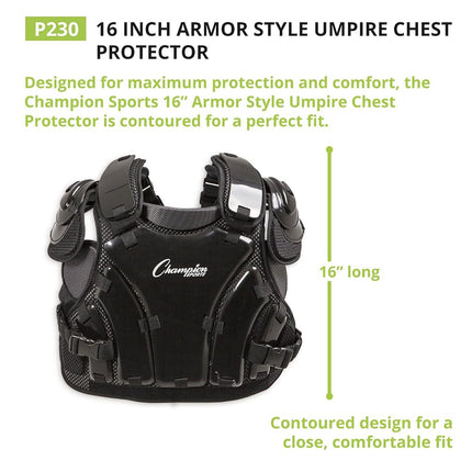 Champion Sports P230 Sport Armor Style Chest Protector, Black, 3mm