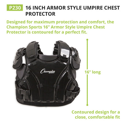Champion Sports P230 Sport Armor Style Chest Protector, Black, 3mm