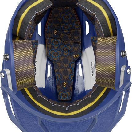 Rawlings | MACH HI-VIZ Fastpitch Softball Batting Helmet | Face Guard Attached | Royal | Junior - 6 3/8" - 7 1/8"