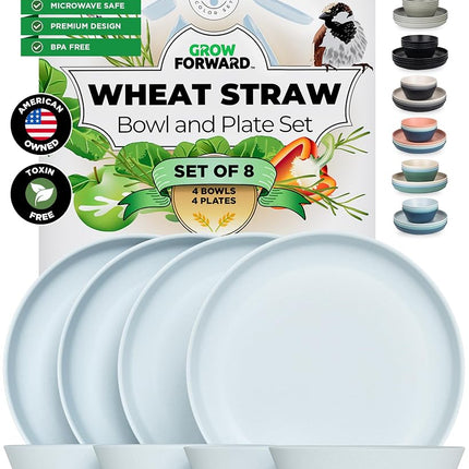 Grow Forward Premium Wheat Straw Plates and Bowls 